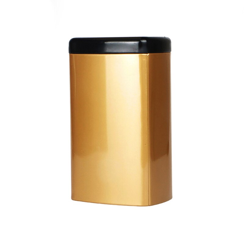 Xin Jia Yi Packaging Small Kitchen Canisters For Sugar Tea Coffee Metal Tin Rectangle Shape Can Tin: Gold