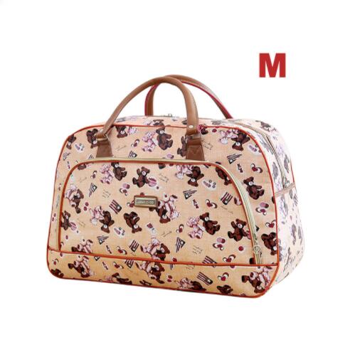 hand travel bag large capacity duffel bag PU leather big bag waterproof short-term travel shoulder bag female: L15