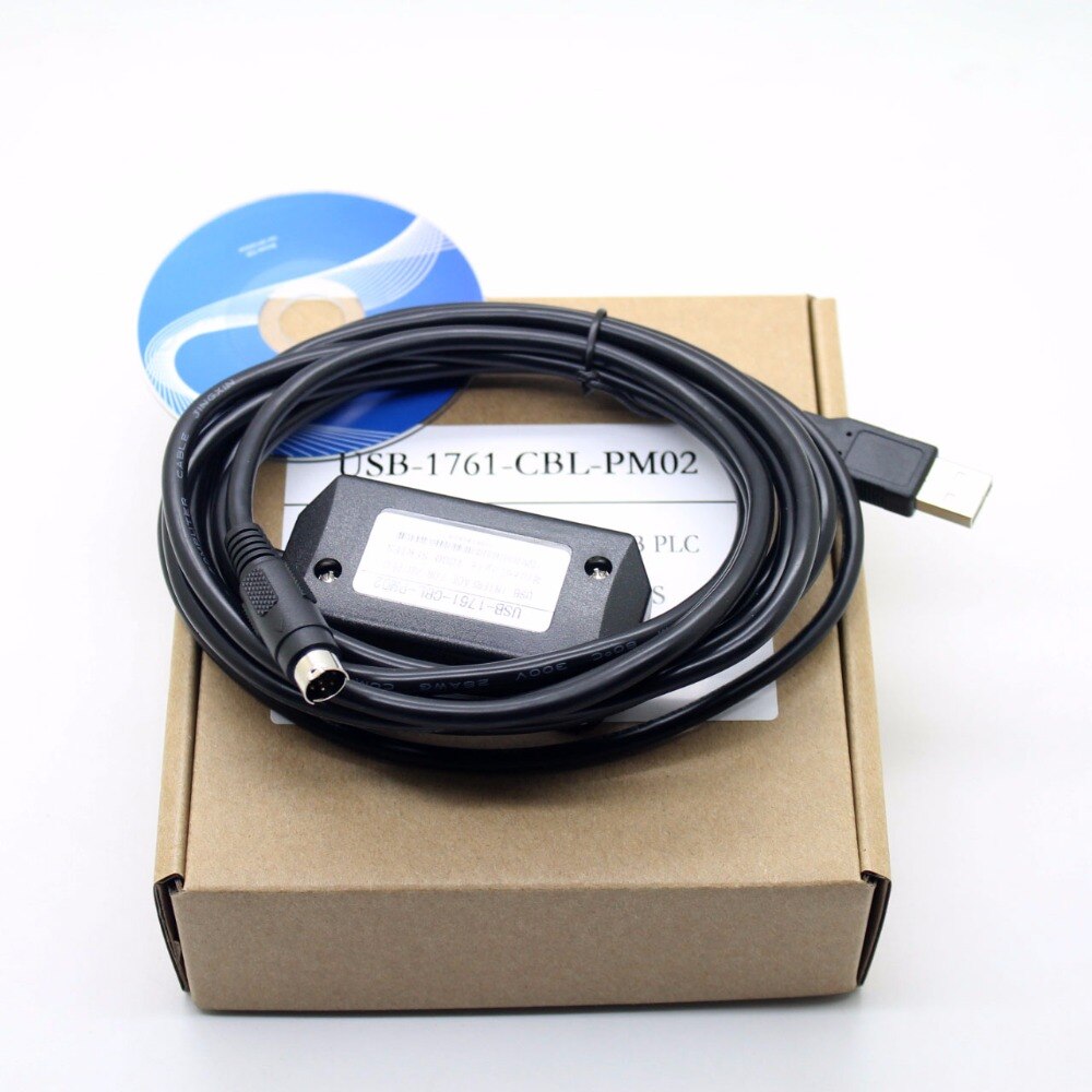 USB-1761-CBL-PM02 USB PLC Programming Cable For A B Micrologix 1000/1200/1500 10FT Round 8 pin