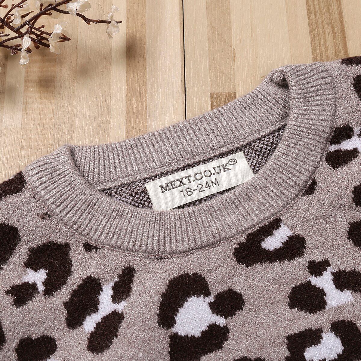 Winter Warm Kids Baby Lange Mouw Trui Mode Luipaard Tops Fleece Trui Ronde Hals Knitwear Voor Peuter Jongen meisje