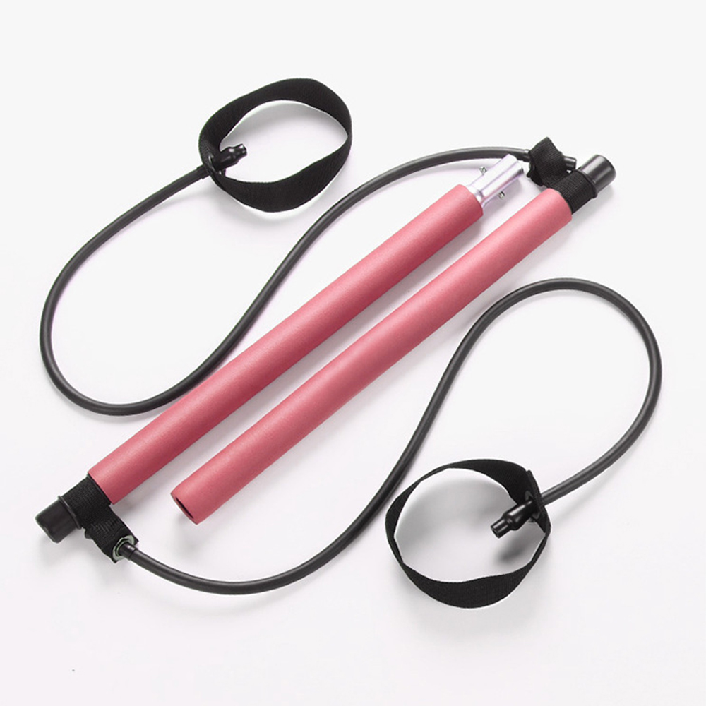 Pilatespinne multifunktionell fitnesspinne yoga pilatesutrustning hemma elasticitet träning höftdrag rep: Beige