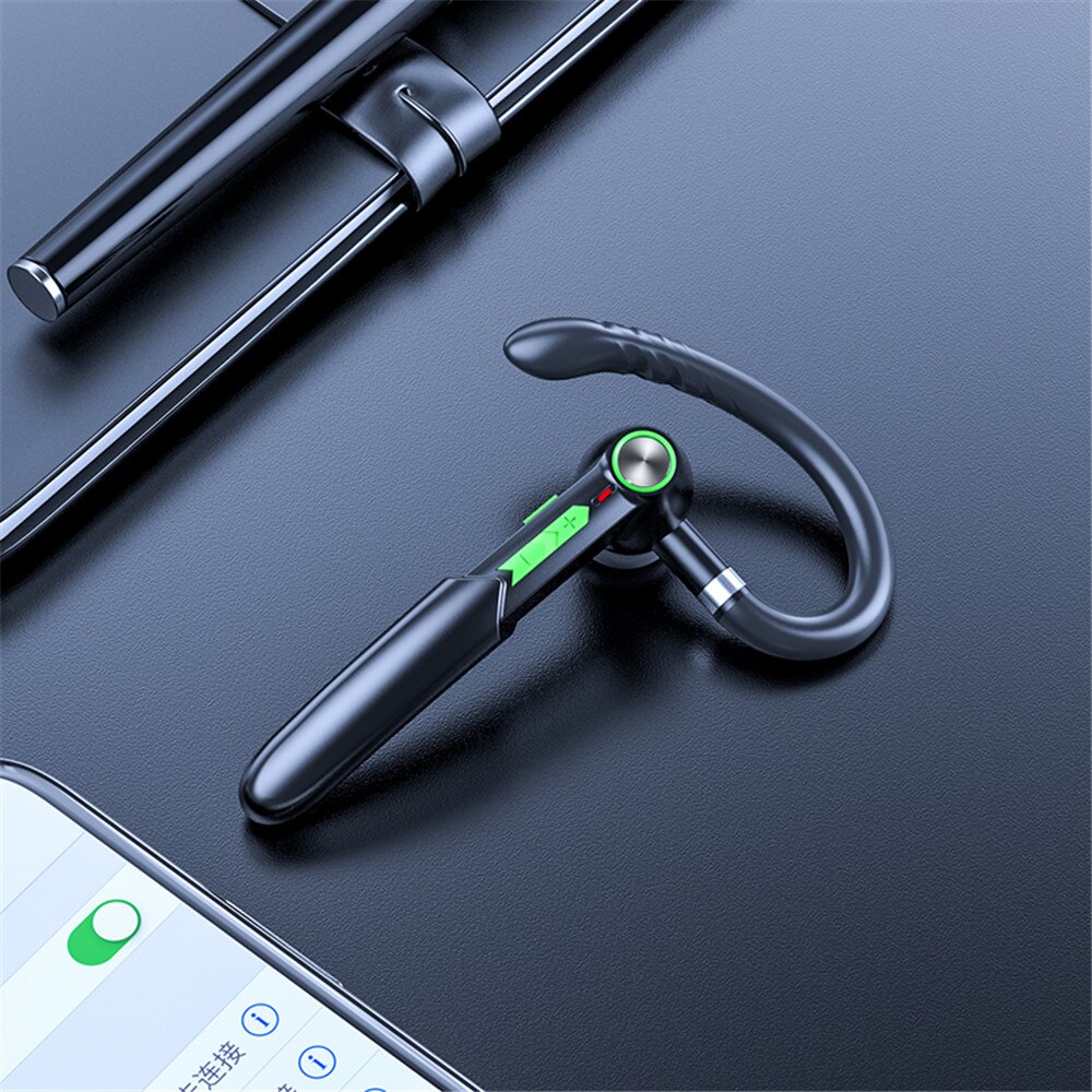 Me -100 single business bluetooth-headset mit ohrbügel , 5.0 14g 110 mah, tasten- und touch-steuerung, geräuschunterdrückung, stereo-ohrhörer: Grün