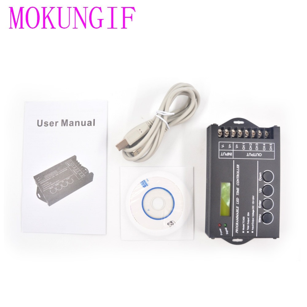 LED Tijd Dimmer RGB Controller TC420 TC421 met wifi DC12V-24V 5 Kanaals Totale Output 20A Gemeenschappelijke Anode Programmeerbare