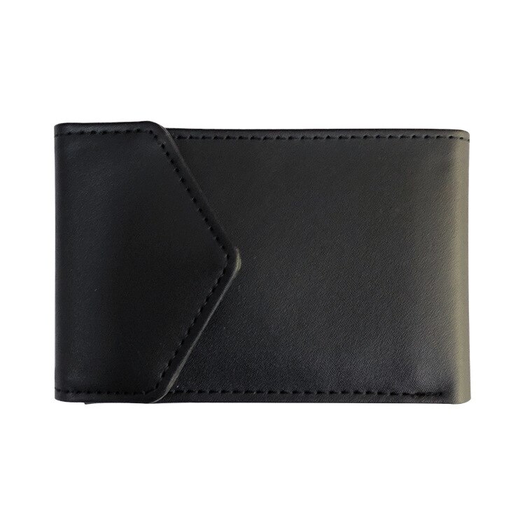 Cuir hommes pince à billets portefeuille solide hommes sacs à main concepteur Clip mince portefeuille porte-cartes: Black