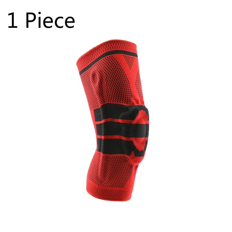 Worthwhile joelheira acolchoada, silicone, joelheira elástica, equipamento fitness, protetor de vôlei e basquete: One Piece Red / XL