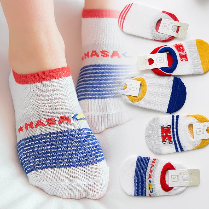 5 pares meias de bebê verão malha fina bebê menino menina meias algodão respirável crianças shory meias: style1