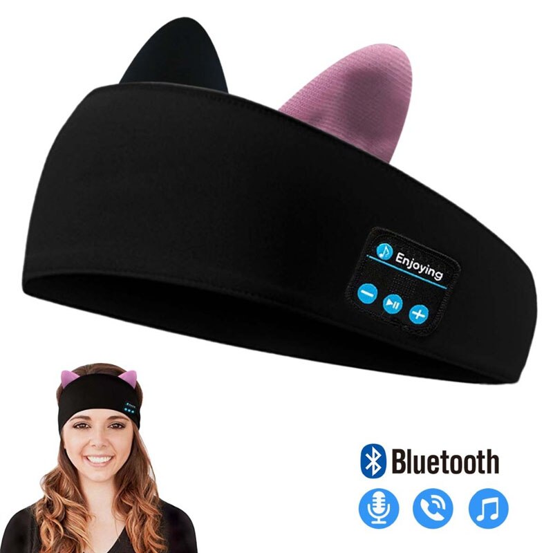2021 nuovi bambini cuffie Bluetooth morbido Bluetooth sonno Sport fascia lettore musicale supporto vivavoce miglior regalo di compleanno simpatico gatto