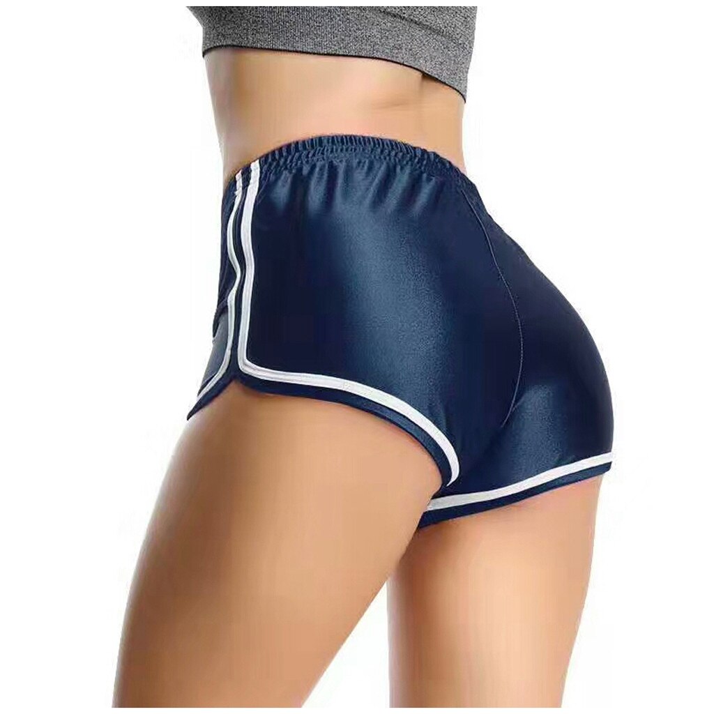 Summer Solid Color Casual Shorts Women's Satin Smooth High Waist Slim White Edge Running Home Shorts Sleep Bottom Short Pant#BL2