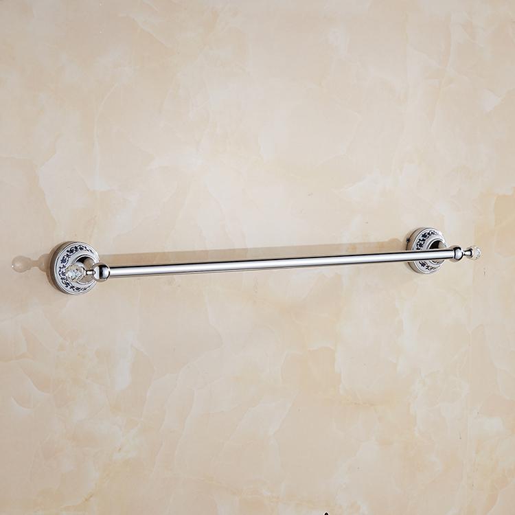 Silver Crystal Bathroom Hardware Set European Chrome Finish Ceramic Plate Antique Bathroom Accessories Hanging Suit T345: towel holder