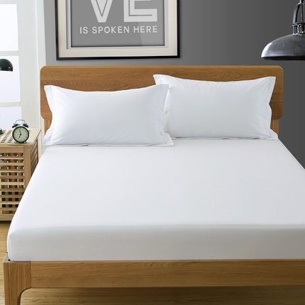 Hoeslaken Microfiber, Geborstelde Afwerking, Rimpel, Vervagen, Vlekbestendig, Een Gemonteerd Bed Sheet4: WHITE / 150x200cm