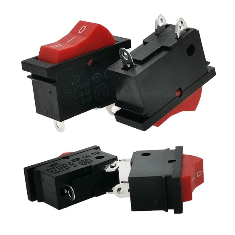 Electric Hair Blower Rocker Switch Hair Dryer Parts 3 Pin 3 Position Rocker Switch ON/Off Rocker Switch Black Red U1JE