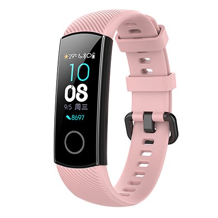 Silicone Wriststrap For Huawei Honor Band 4 5 Smart Accessories Wristband Strap For Honor Band 5(CRS-B19S) Replaceable Bracelet: pink / For Honor Band 4