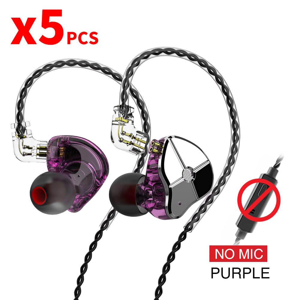 TRN ST1 1DD 1BA Hybrid In Ear Earphone HIFI DJ Monitor Running Sport Earphone Earplug Headset With QDC Cable TRN V90 BA5: Purple no mic5