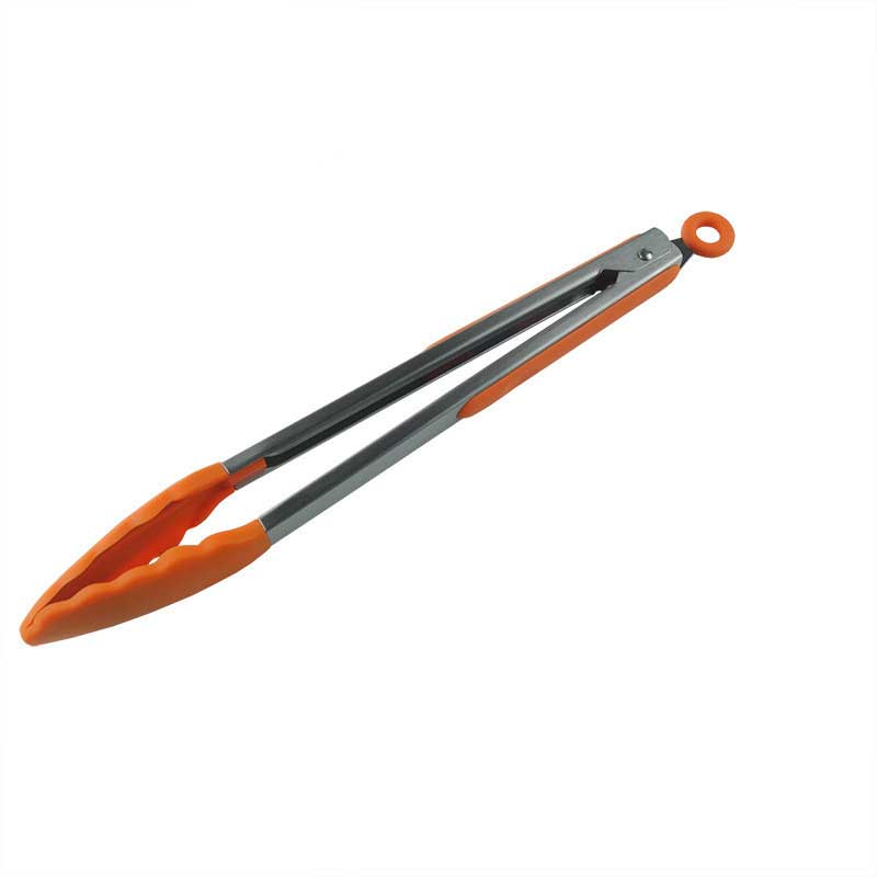 Silicone Voedsel Tong Rvs Keuken Tang Siliconen Antislip Koken Clip Clamp Bbq Salade Gereedschap Keuken Accessoires: D / 12inch
