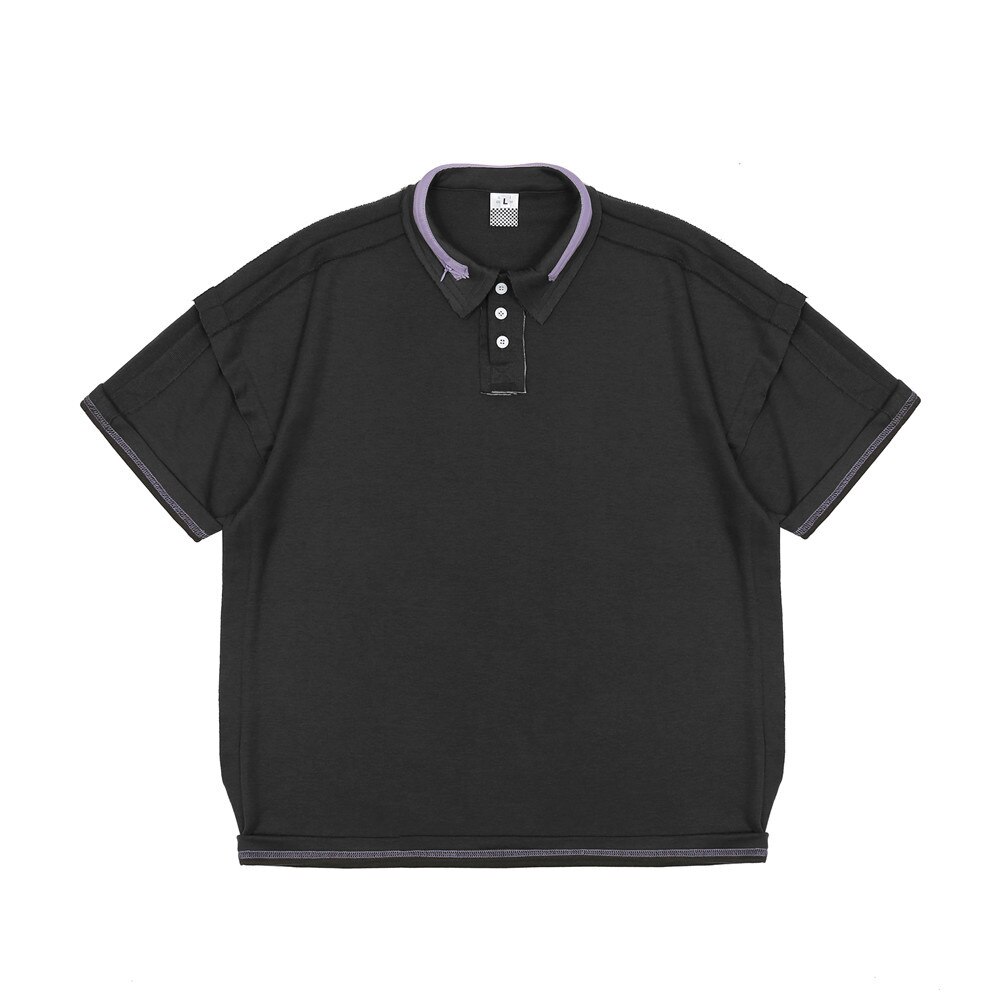 Mannen Polo Shirt Korte Mouw Mannelijke Business Revers Mode Zelfontplooiing Ademend Smart Casual Top: Black / M