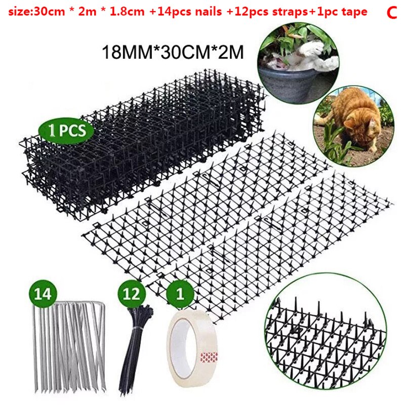 Tuin Prikkeling Strip Graven Stop Repellent Kat Afschrikmiddel Mat Spike Anti-Kat Hond: C