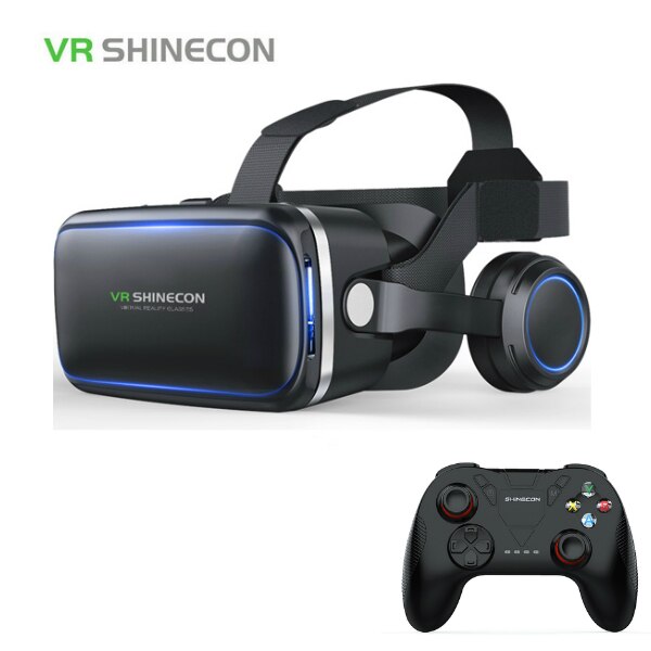 Casque Stereo Shinecon VR Kasten Virtuelle Realität Gläser 3D VR Brille Headset Helm Für Smartphone Clever Telefon Karton Google: VR Plus 866 Fernbedienung