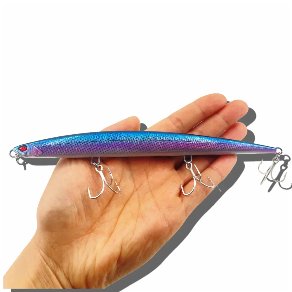 Sinking Minnow Pencil Fishing Lures Monster Shot Casting Saltwater Artificial Tuna Swimbait Bonitos leurre Duo Press Bait lure: Light Grey