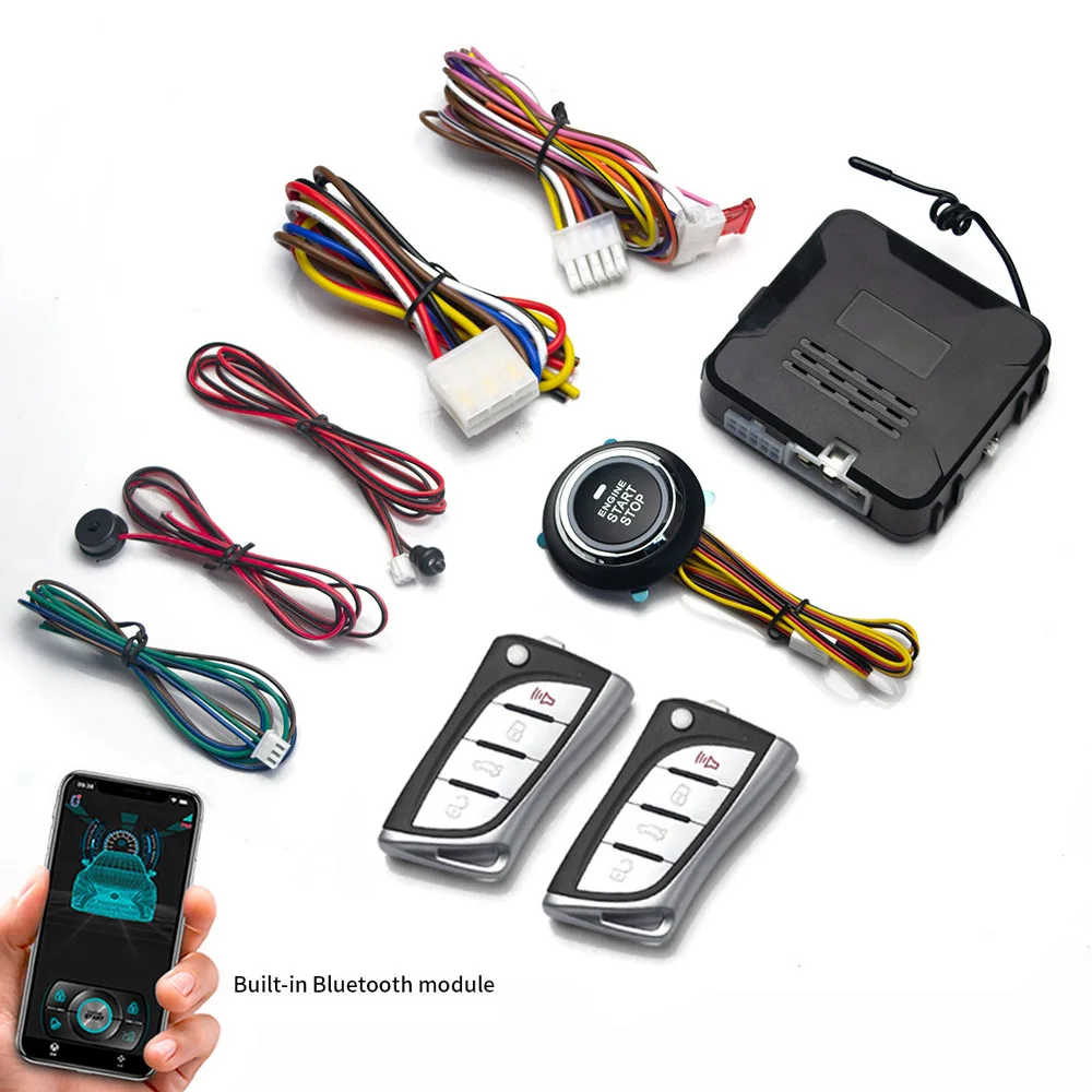 Fernstarter und Autoalarm, intelligente App, Fernstart-Stopp-System für Autos, Motor--Anfang-System mit automatischer Zündknopf: Orange