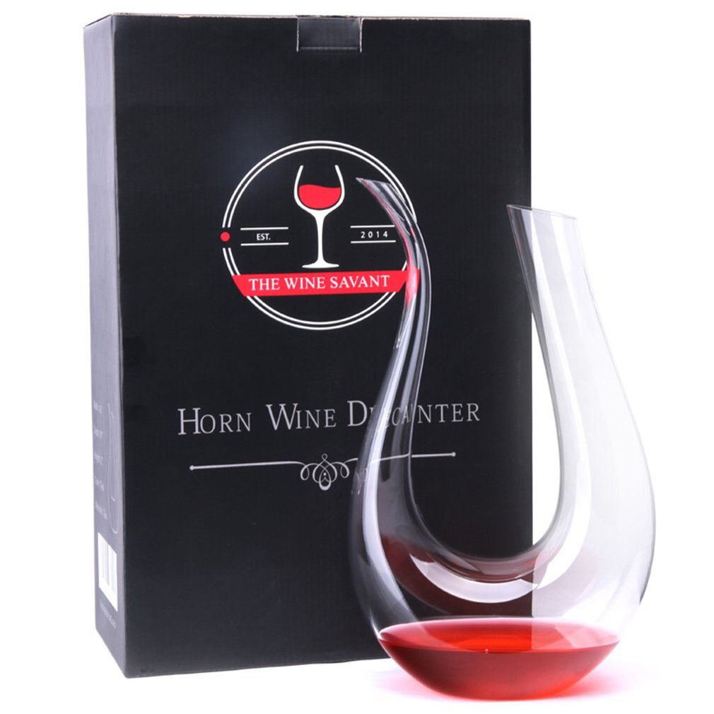Crystal Clear Glas U-Vormige Hoorn Wijn Decanter Rode Wijn Schenker Container