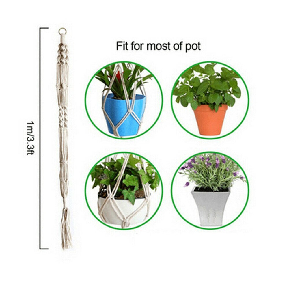 Maceta colgante Vintage de decoración, maceta tipo cesta colgante de yute, macramé para planta, colgador de cuerda trenzada, Cestas colgantes para artesanía