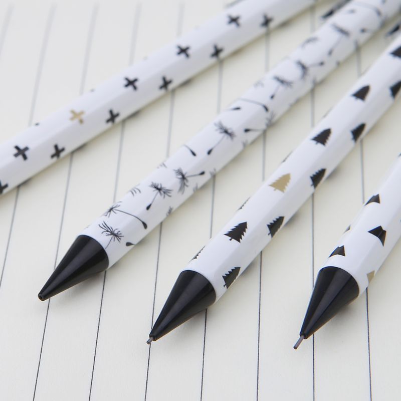Lápiz para escribir a Presión Automático, mecánico, de puntos simples, negro y blanco, material escolar y de oficina, artículos de papelería, para estudiantes