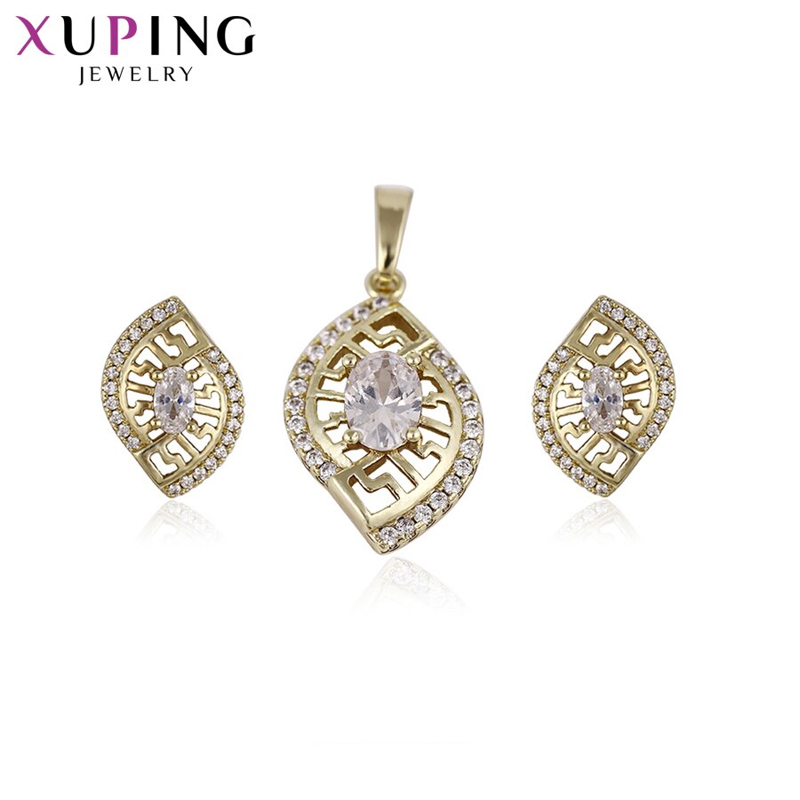 Juegos de joyas de Xuping, fantásticos juegos de dijes chapados en Color dorado para mujeres, de , S56.2-64104 de de