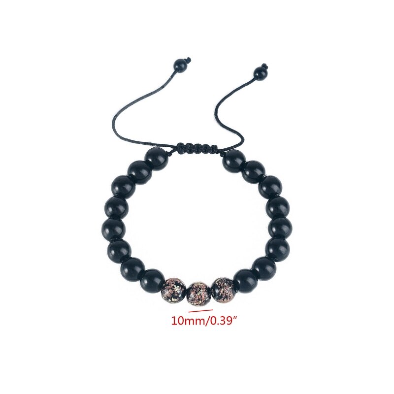 Verstelbare Resin Bead Armband Yoga Healing Lichtgevende Glow In The Dark Armband Obsidiaan Kralen Gebed Trendy Armband