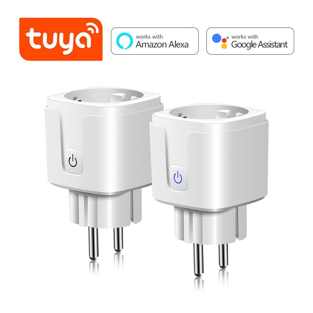 Smart Power Socket For Home Tuya Smart Life Adapter Remote Control EU Power Voice Control