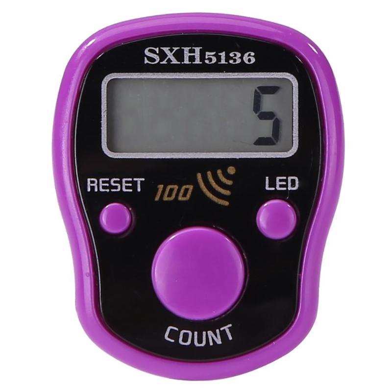 1 stk bærbare led lys lysende ring tæller plast nøjagtig taltæller 3.8*3*1.8cm 0-99999: Lilla