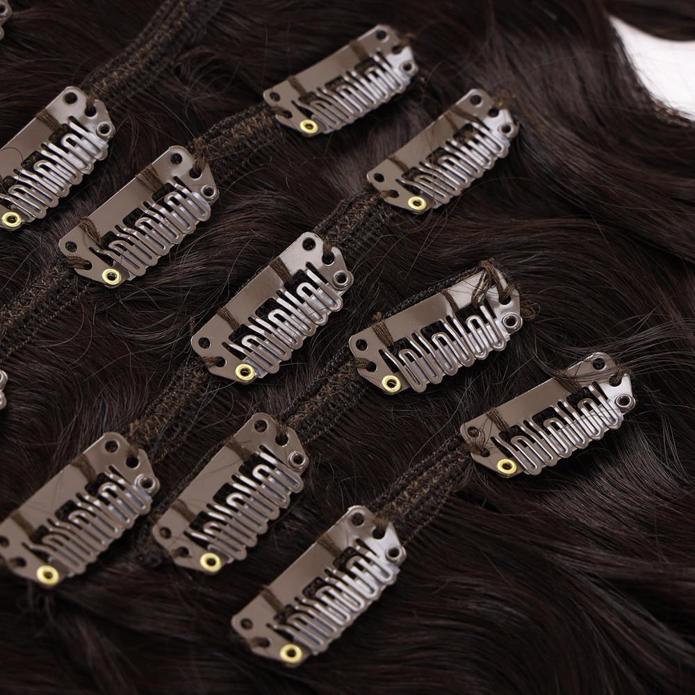 Synthetic Clip Hair Extension Natural Wave Hair Piece Natural Hair Clip Ins Black Brown And Blond For Women By BOOMING HAIR
