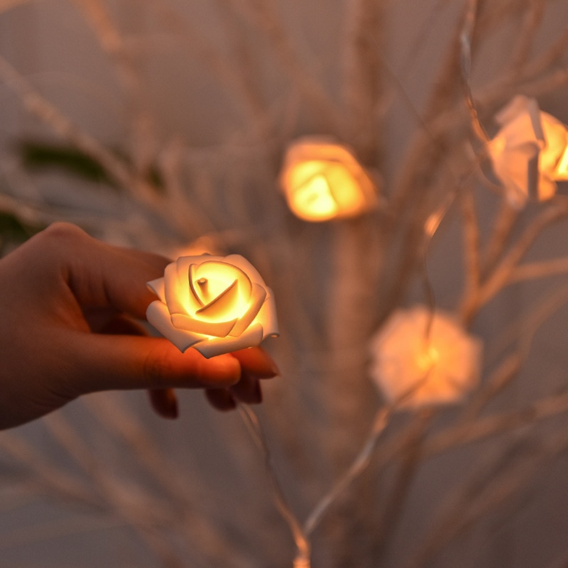 1.5M 10Led AA Battery LED Rose Christmas Lights String Lights Valentine Wedding Decoration Flower Bulbs LED Lamp Light