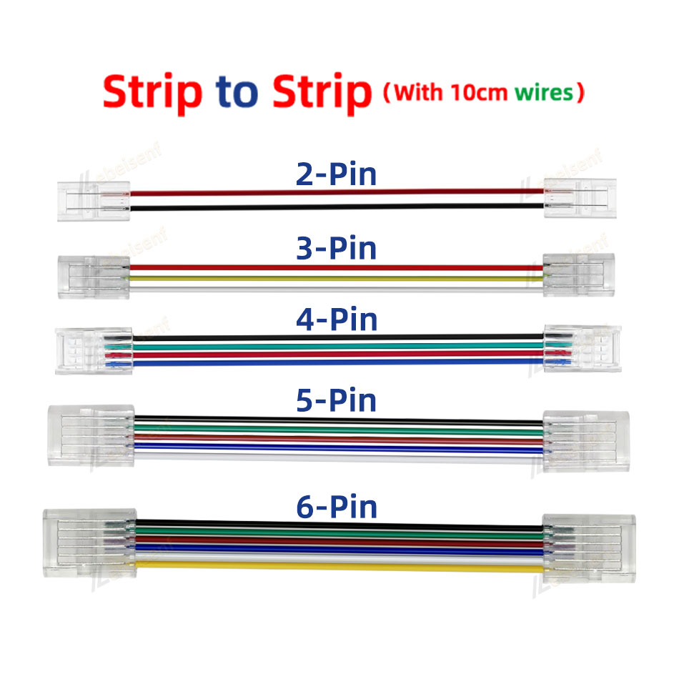 8mm 10mm 2Pin 3Pin 4Pin 5Pin 6Pin 12mm IP20 IP65 LED Strip to Strips or Line Quick Connectors Extension Wire Terminal Connectors: Brown / 3P