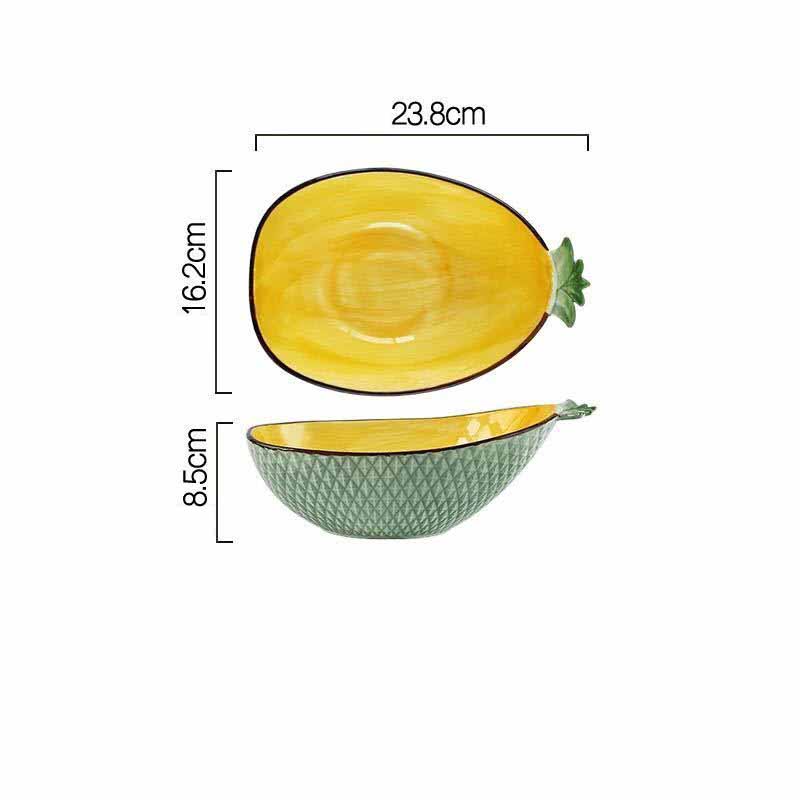 Ceramic Salad Bowl Pineapple Bowl Plate Home Decor Tableware Cute Soup Noodle Bowl Fruit Plate Kitchen Organizer: 9.3inch