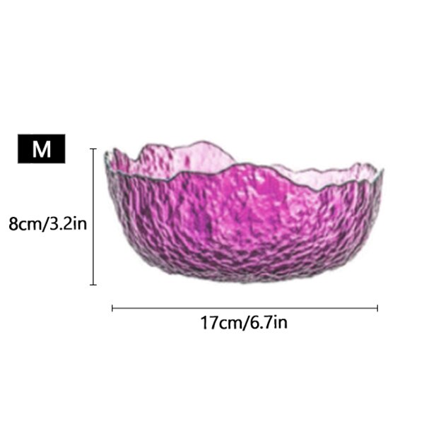 Glass Salad Bowl Tableware Fruit Vegetables Bowl Irregular Shape Phnom Penh Glass Bowl Kitchen Dinnerware: 14