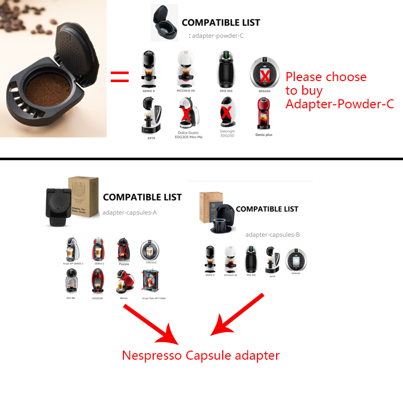 Adattatore per capsula riutilizzabili per capsula di caffè Dolce gusto converti compatibile con Genio S, accessorio per caffè macchina ottavino