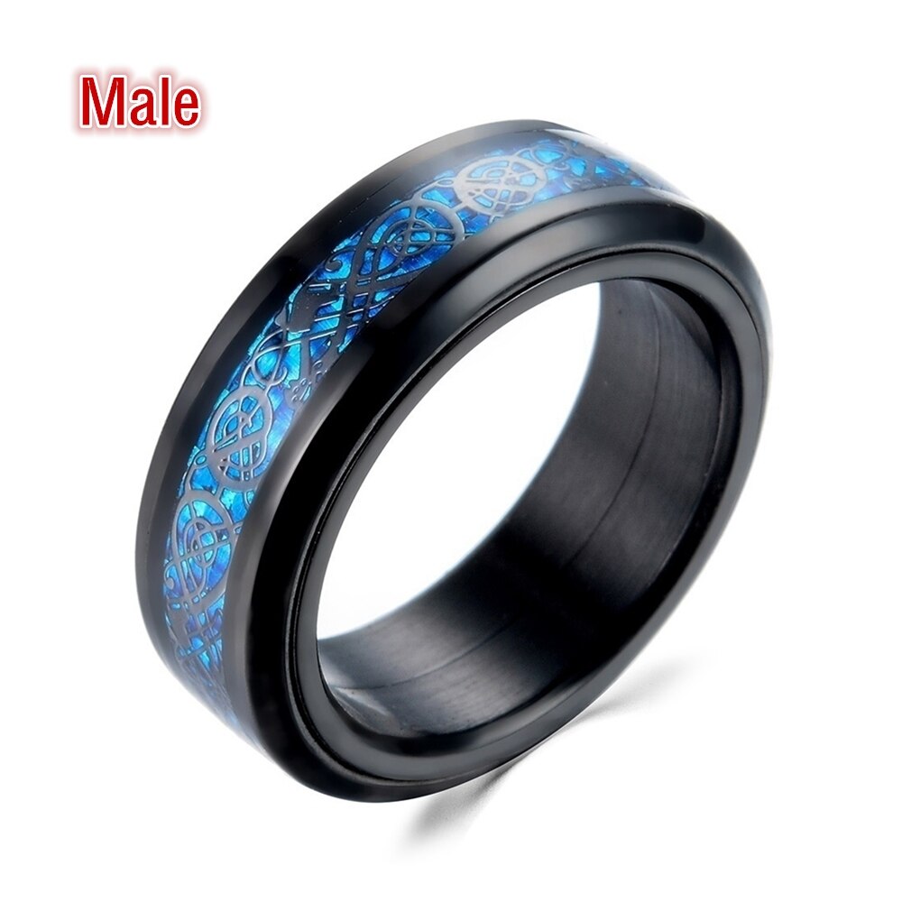 Classique charme Couple anneau hommes et femmes en acier inoxydable amoureux anneaux ensembles pour les filles saint valentin de mariage: 13 / male