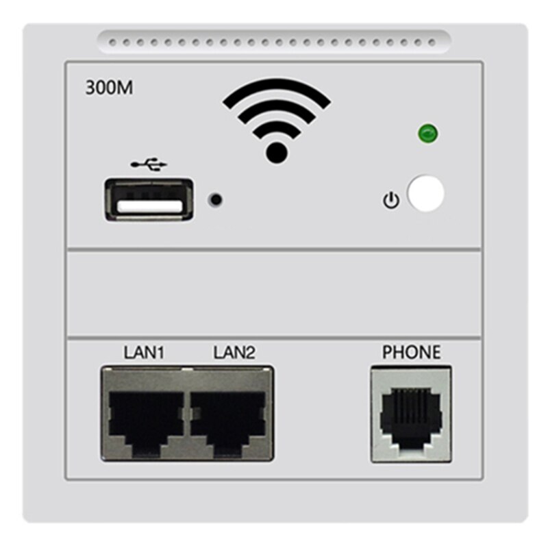 300Mbps nel ripetitore AP a parete WiFi presa a muro router accesso punto senza fili RJ45 220V PoE USB Chargin router: Default Title