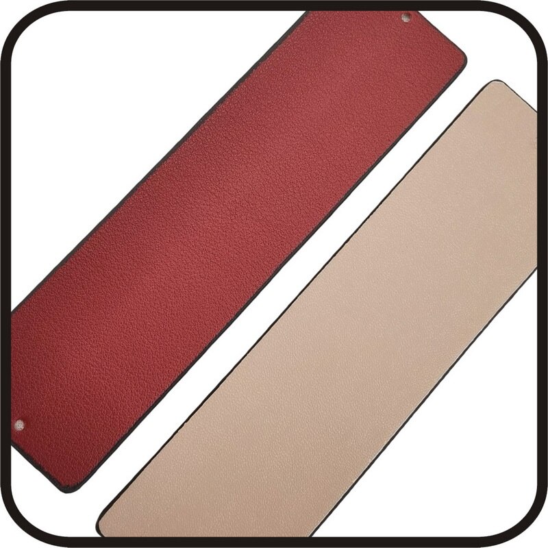 Pulsera de cuero con geométrico para mujer, brazalete de piel con de pirámide de Egipto de 40mm, con colores reversibles, de Francia: red pink leather