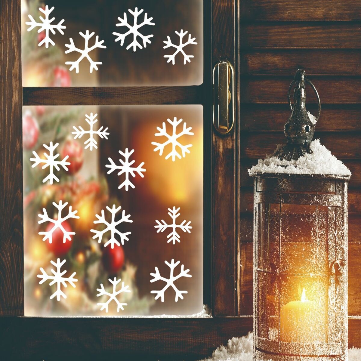 Merry Christmas Letters Wall Stickers Santa Claus Static Sticker Ladder Old Man Scene Removable Window Sticker Home Decoration: D