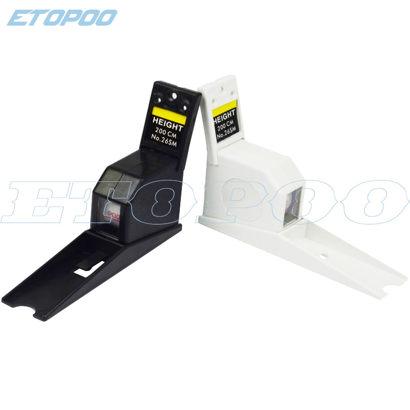 Barra de altura corporal montada en la pared, regla de rollo, medidor de estatura de crecimiento, cinta métrica alta de 2M/200CM, color blanco y negro