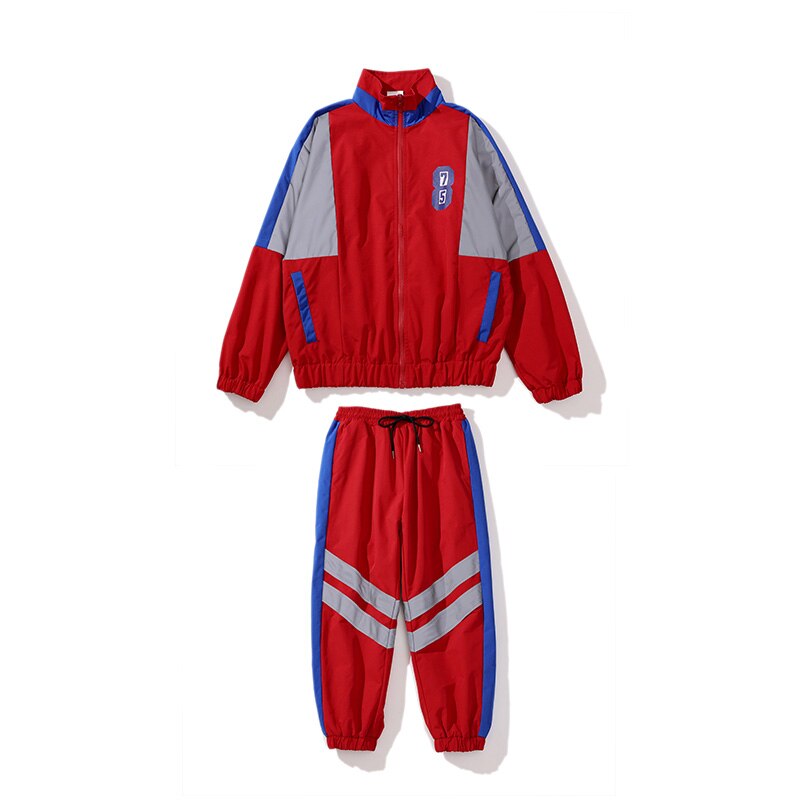 Children'S Hip-Hop Dance Costumes For Kids Boys Girls Hiphop Loose Reflective Suit Jazz Performance Costumes Stage Wear DN7099: 150cm