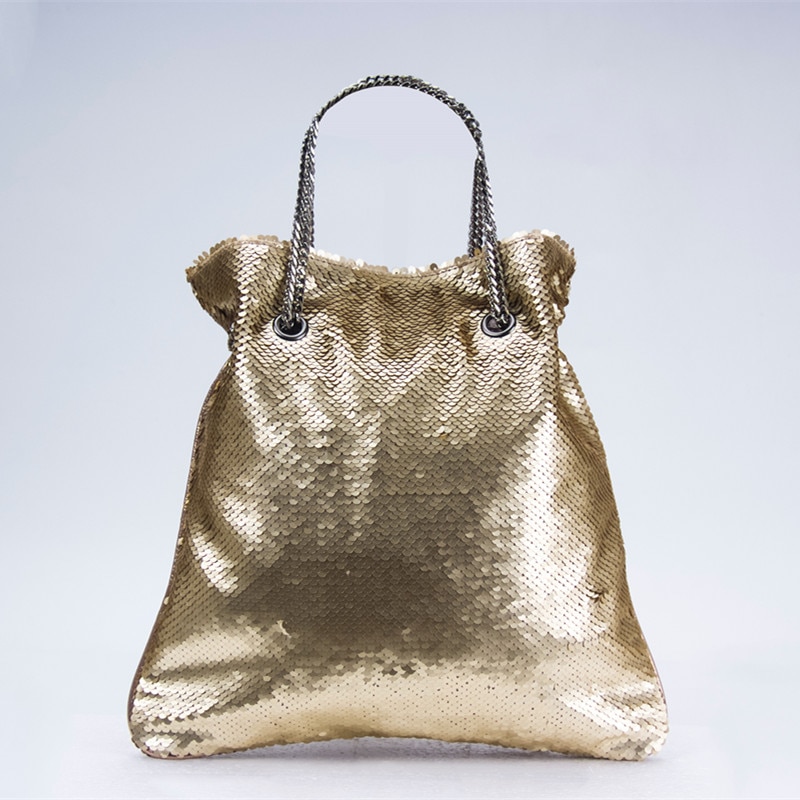 Sacs à main à paillettes sirène pour femmes, sac à paillettes avec perles pour femmes, fourre-tout de luxe, fourre-tout avec chaîne féminine, sacs à main de soirée