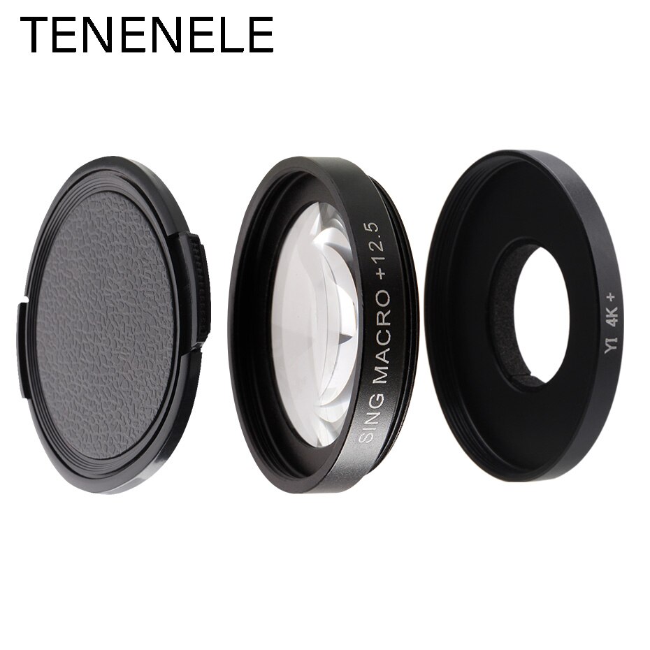 TENENELE For Yi 4K Lite Action Camera Filter CPL/UV/ND2 4 8 12.5X Macro Lens Filters Kit For Xiaomi Yi 4K+ Plus Camera Accessory: 12.5X Macro Lens