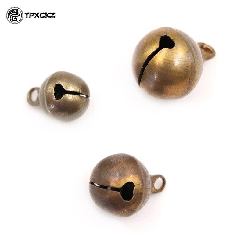 Cloches de Jingle en métal Bronze 10/12/14cm, 10 pièces/lot, décoration de fête de Festival en vrac, décorations d'arbre de noël, accessoires artisanaux DIY