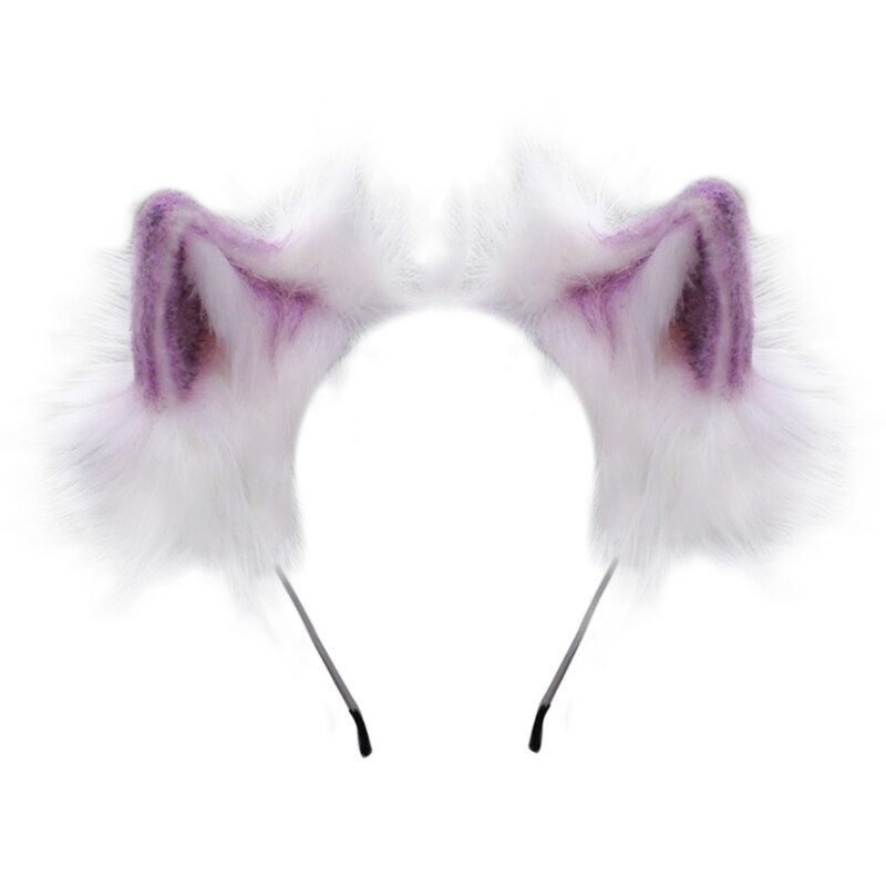 Furry Bendable Cat Ears Headband Flurry Plush Animal Lolita Cosplay Hair Hoop