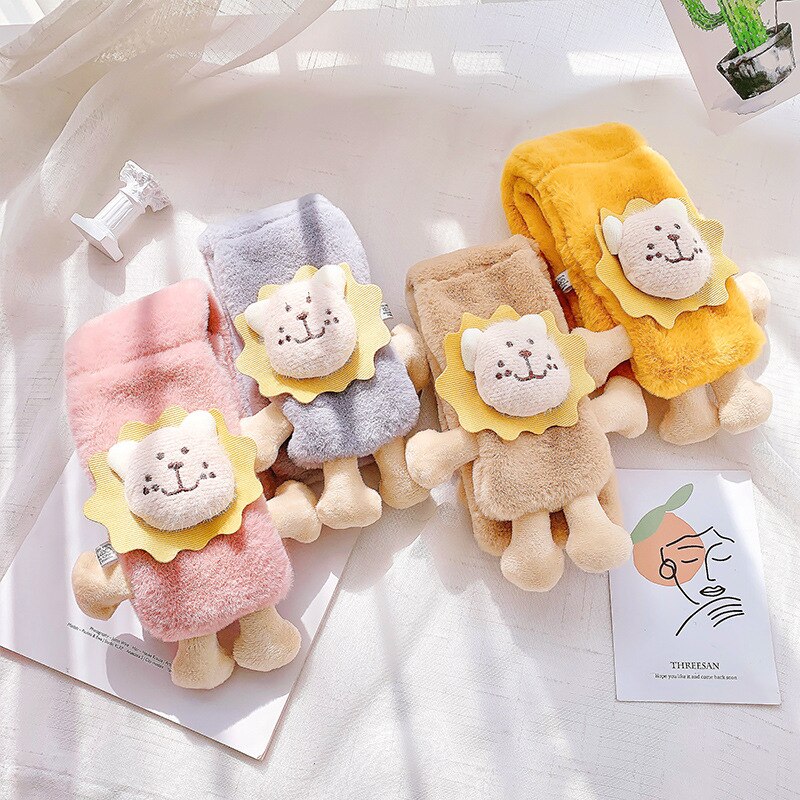 Bavoir couvre-chef en peluche pour femme, Version coréenne, court, , dessin animé, mignon, pour garçons et filles, étudiant et enfant, mignon, D54
