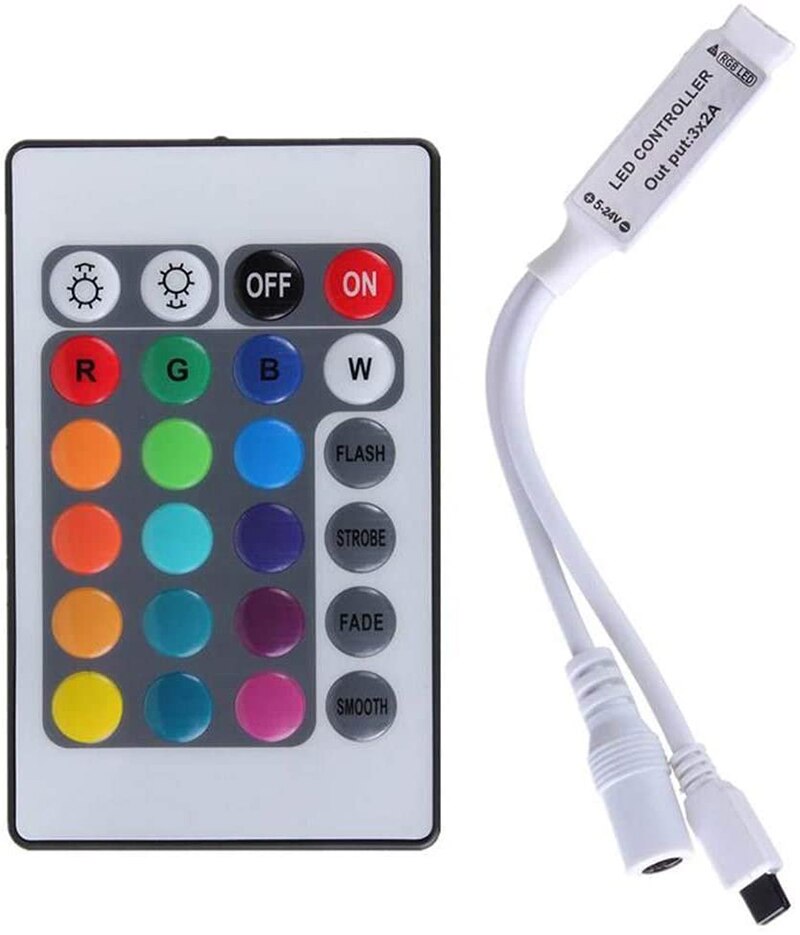 44 schlüssel 24 Tasten 17Schlüssel LED RGB Regler DC12V IR / RF Fernbedienung Regler für SMD 3528 5050 RGB LED Streifen Lichter: IR 24Schlüssel Mini