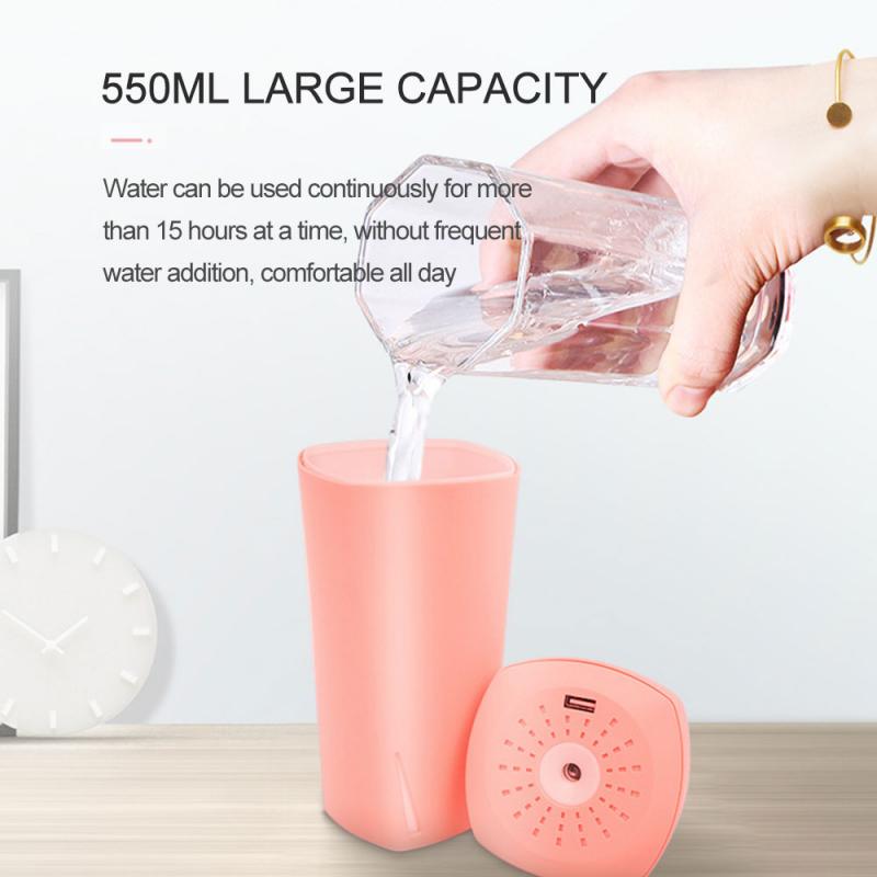 550ML ambona kolorowa lampa nawilżacz kreatywny samochód oczyszczacz powietrza USB samochód elektroniczny Atomizer samochód nawilżacz oleju odświeżacze powietrza