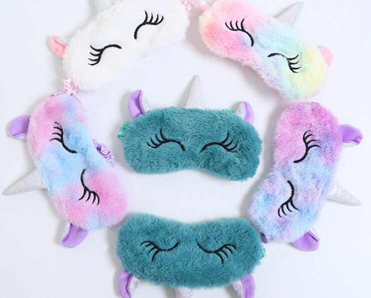 3D Eenhoorn Oogmasker Cartoon Verscheidenheid Slaapmasker Slaapmasker Ontspannen Maskplush Eye Shade Cover Geschikt Voor Reizen Home Party